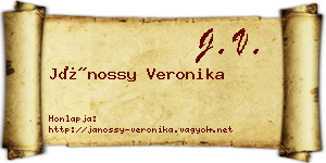 Jánossy Veronika névjegykártya